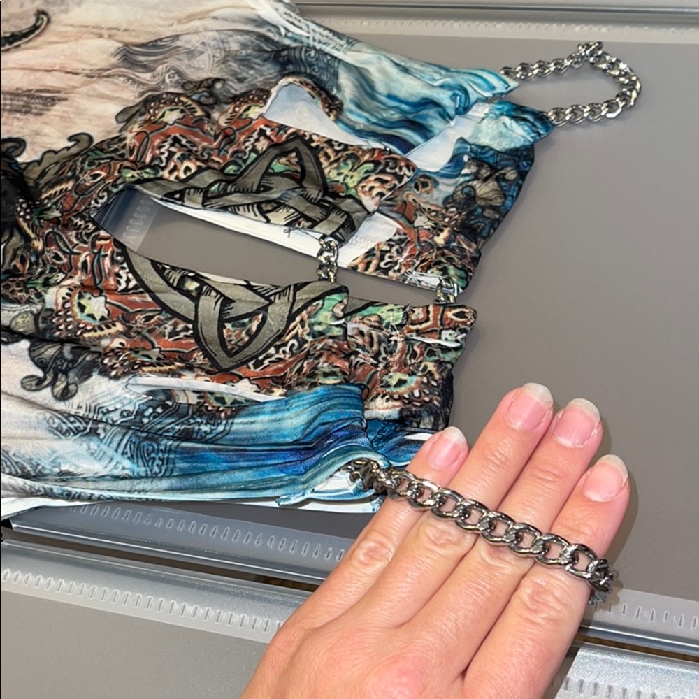 Western Printed Rhinestone Dress - Picture 7 of 8
